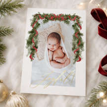 Elegante Goldfolie Weihnachts-Baby-Foto-Feiertag