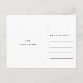 Elegante Goldfolie Weiße Hochzeit ändern das Datum Ankündigungspostkarte (Rückseite)