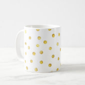 Elegante Goldfolieconfetti-Punkte Kaffeetasse (Vorderseite Links)