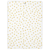 Elegante Goldfolieconfetti-Punkte Klemmbrett (Rückseite)