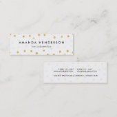 Elegante Goldfolieconfetti-Punkte Mini Visitenkarte (Vorne/Hinten)