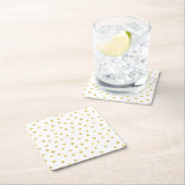 Elegante Goldfolieconfetti-Punkte Rechteckiger Pappuntersetzer (Vor Ort)