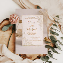 Elegante Goldfolien-Hochzeitseinladung