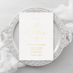 Elegante Goldfolien-Hochzeitseinladung Folieneinladung