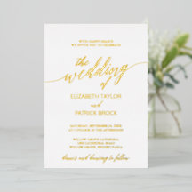 Elegante Goldfolien-Kalligrafie-Hochzeit