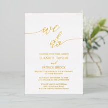 Elegante Goldfolien-Kalligrafie Wir heiraten