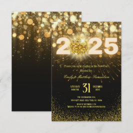 Elegante Goldfunken | Silvesterparty Einladung