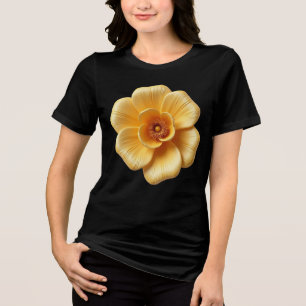 Elegante Goldgelbe Blume Bella+Leinwand Tri-Blend Shirt