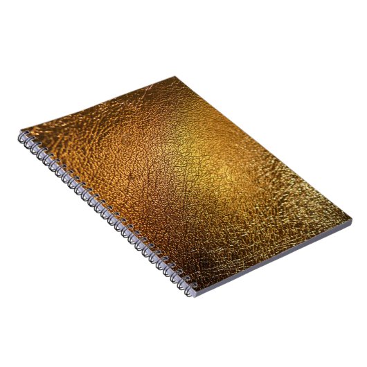 Elegante goldgelbe Ledertextur Notizblock (Rechte Seite)