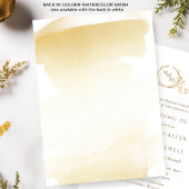 Elegante goldgelbe Mongram für feierliche Hochzeit Einladung