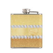 Elegante GoldGlitzer-Folie und Diamanten Flachmann (Rückseite)