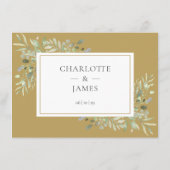 Elegante Goldgräber Hochzeitsinformationen Begleitkarte (Rückseite)