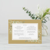 Elegante Goldgräber Hochzeitsinformationen Begleitkarte (Stehend Vorderseite)