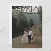 Elegante Goldgrenze 2 Foto Hochzeit Einladung (Rückseite)