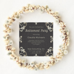 Elegante Goldgrenze im Party für die schwarze Alte Einladung