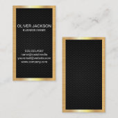 Elegante Goldgrenze | Schwarzes Mesh Visitenkarte (Vorne/Hinten)