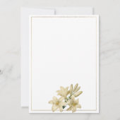 Elegante, goldgrüne Blume mit weißer Lilie Save th Einladung (Rückseite)