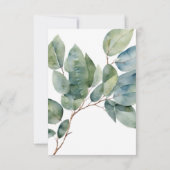 Elegante goldgrüne Kalligraphie Hochzeit Einladung (Rückseite)