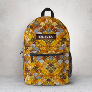 Elegante goldgürtige Meerjungfrauen Bedruckter Rucksack