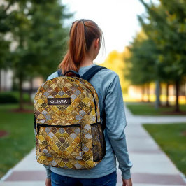 Elegante goldgürtige Meerjungfrauen Bedruckter Rucksack