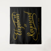 Elegante Goldhandgeschriebene Swash-Kalligrafie Ho Wandteppich (Vorderseite)