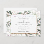 Elegante Goldhochzeit im Wasserfarbenblatt Postkarte (Vorne/Hinten)