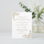 Elegante Goldhochzeit Postkarte (Stehend Vorderseite)