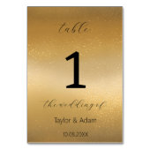 Elegante Goldhochzeit Tischnummer (Vorderseite)