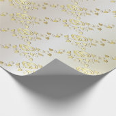 Elegante Goldhochzeiten auf weißem Satin Geschenkpapier (Ecke)