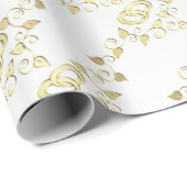 Elegante Goldhochzeiten auf weißem Satin Geschenkpapier (Rolleneckpunkt)