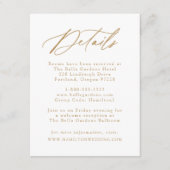 Elegante Goldkalligrafie-Hochzeitdetails Begleitkarte (Vorderseite)