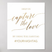 Elegante Goldkalligraphie Capture The Liebe Sign Poster (Vorne)