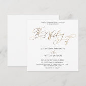 Elegante Goldkalligraphie "Die Hochzeit von" Einladung (Vorne/Hinten)
