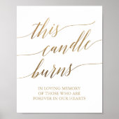 Elegante Goldkalligraphie Dieses Candle Burns-Zeic Poster (Vorne)