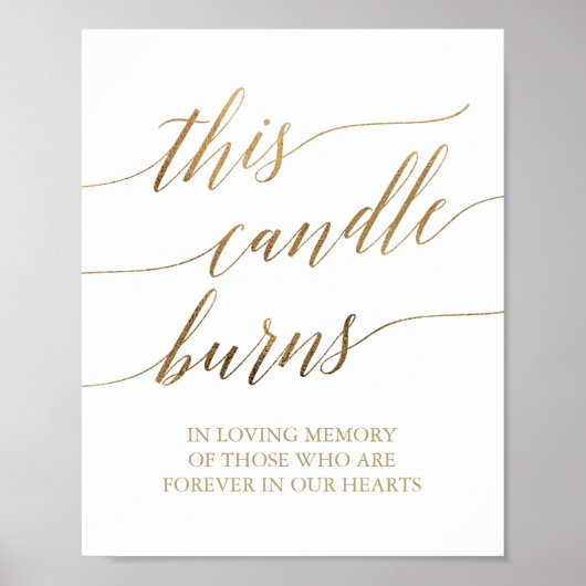 Elegante Goldkalligraphie Dieses Candle Burns-Zeic Poster (Vorne)