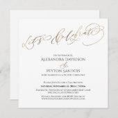 Elegante Goldkalligraphie Feiern wir Empfang Einladung (Vorne/Hinten)