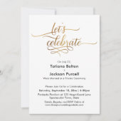 Elegante Goldkalligraphie Feiern wir Empfang Einladung (Vorderseite)