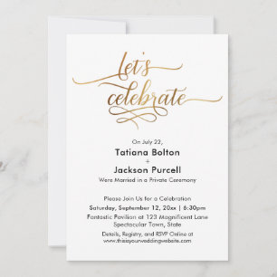Elegante Goldkalligraphie Feiern wir Empfang Einladung