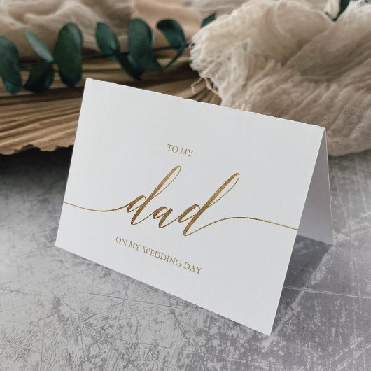 Elegante Goldkalligraphie für meine Vater-Hochzeit Karte