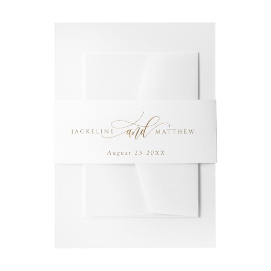 Elegante Goldkalligraphie-Hochzeit Einladungsbanderole (Vorderseite Beispiel)