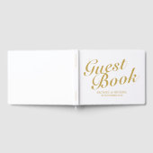 Elegante Goldkalligraphie-Hochzeit Gästebuch (Voll)