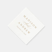 Elegante Goldkalligraphie-Hochzeit Serviette (Ecke)