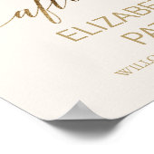 Elegante Goldkalligraphie Ivory glücklich immer na Poster (Ecke)