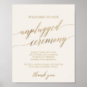 Elegante Goldkalligraphie Ivory Unplugged Zeremoni Poster (Vorne)