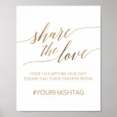 Elegante Goldkalligraphie: Liebe-Zeichen teilen Poster (Vorne)