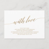 Elegante Goldkalligraphie mit Liebe Details Card Begleitkarte (Vorderseite)