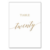 Elegante Goldkalligraphie-Tischnummer 20 Tischnummer (Rückseite)