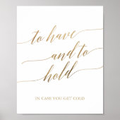 Elegante Goldkalligraphie, um zu haben und zu halt Poster (Vorne)