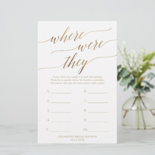 Elegante Goldkalligraphie, wo sie spielten (Stehend Vorderseite)