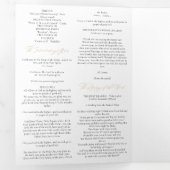 Elegante goldkatholische Hochzeitsmesse Dreifach-gefaltete Programmkarte (Innen Erste Seite)